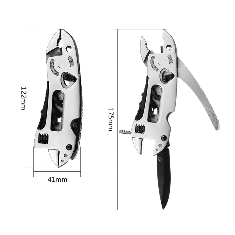 Adjustable Wrench Multi-Tool with Outdoor Knife